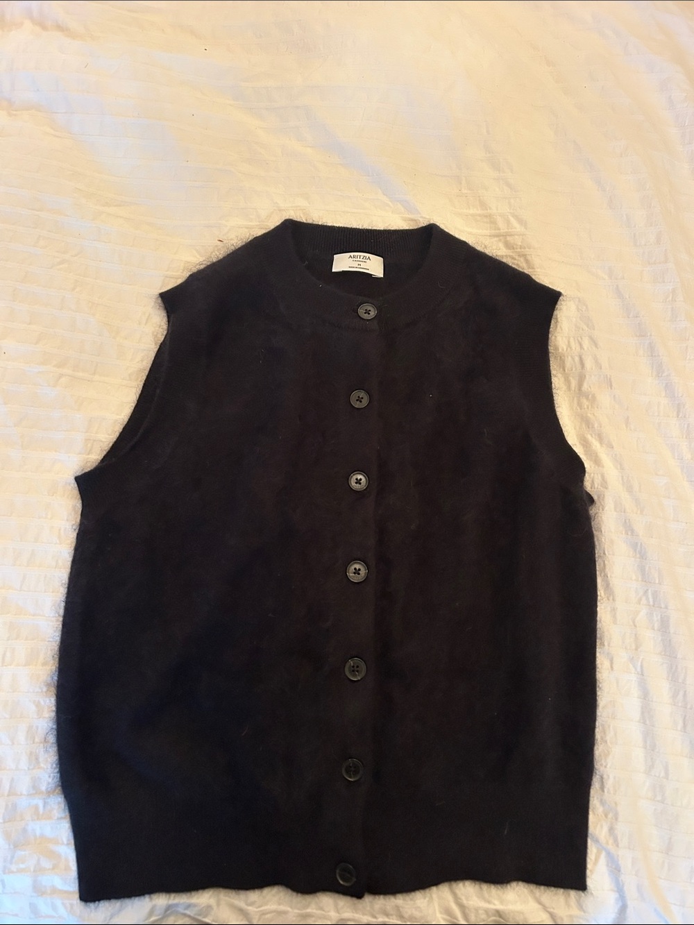 Aritzia Black cashmere Sleeveless Button-Front  Vest